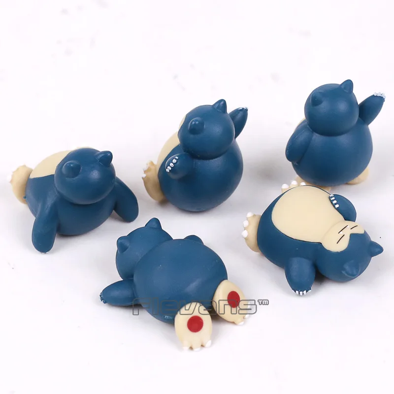 Мультфильм Монстр Snorlax мини ПВХ Фигурки игрушки Рождество подарок на день рождения для детей 5 шт./компл. 4 см