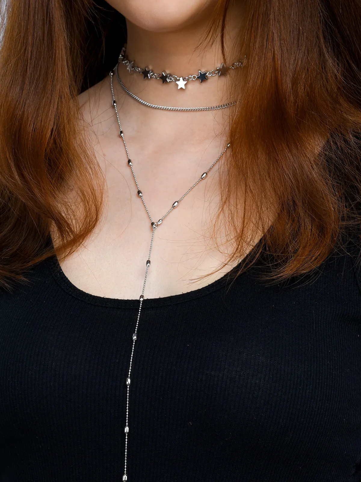 Горячая мода золотой цвет многослойные бусы кисточки Ожерелья Звезда Чокер