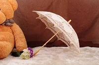 QUNYINGXIU, новинка, Bumbershoot, ручная работа, хлопок, кружевной зонтик, свадебное украшение, фотография, косплей, кружевные вечерние Зонты - Цвет: Beige