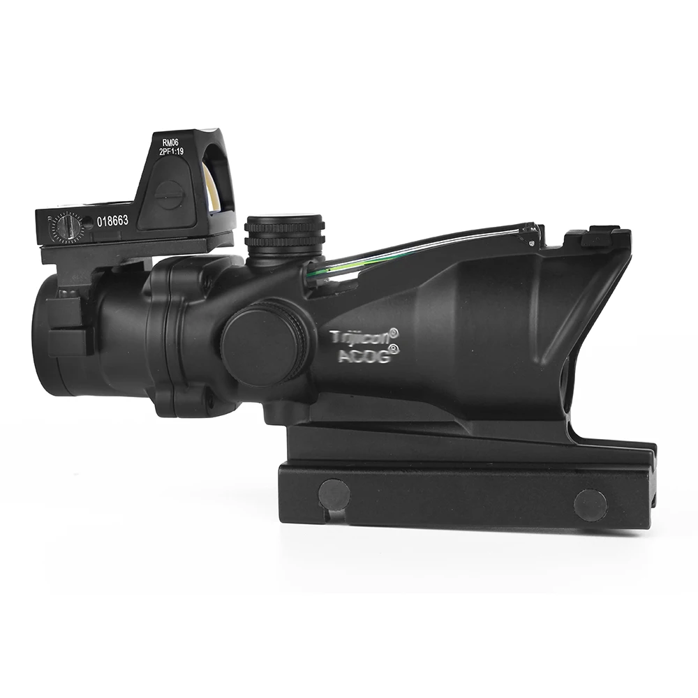 Robin Охота ACOG 4X32 Тактический волоконно-оптический прицел Compac RMR красная точка прицел Охотничья винтовка комбо страйкбол прицел