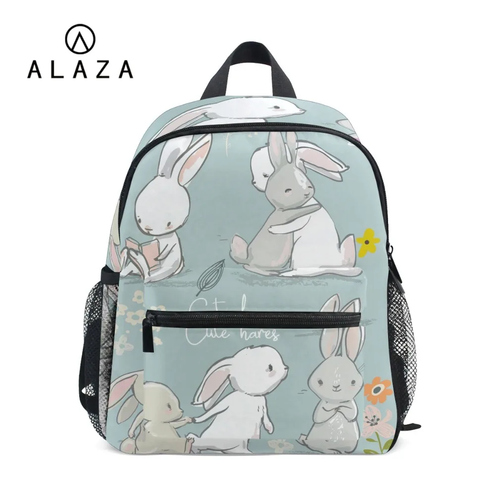 Детский рюкзак ALAZA для детей 3-8 лет, школьный рюкзак с принтом кролика для дошкольников, рюкзак для детского сада для мальчиков и девочек