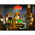 5D алмазная вышивка, распродажа, картина стразы, мозаика, полноразмернаякруглая алмазная живопись, собаки играют в покер, украшение FG403