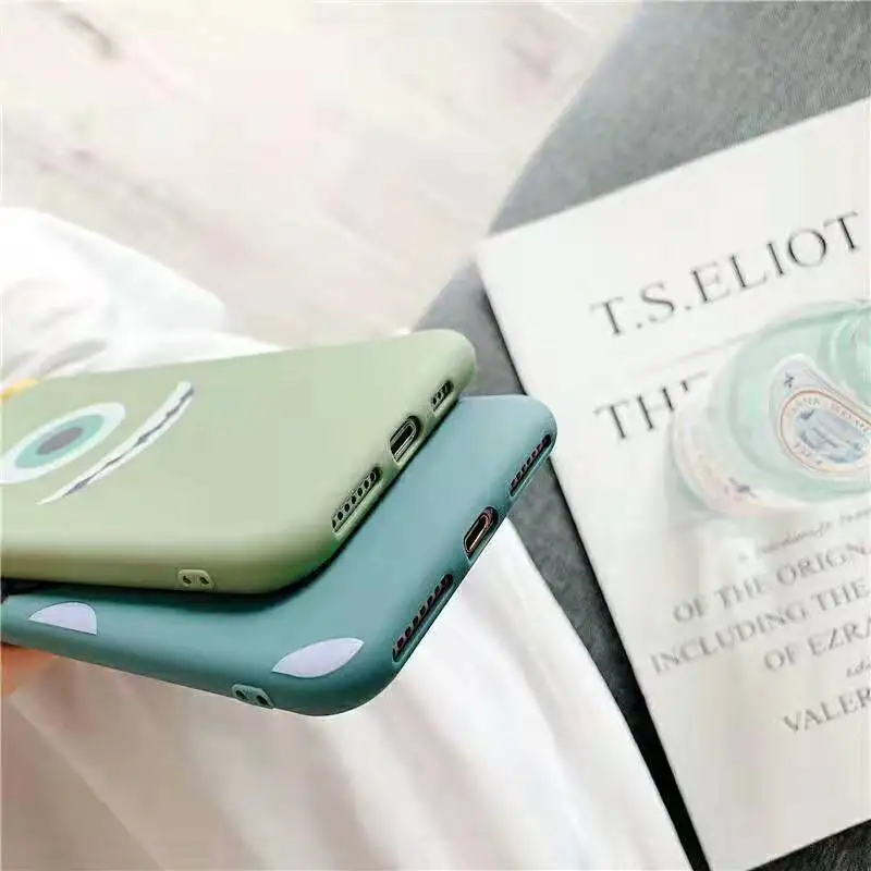3D Cartoon One-eyed Monsters Cute ear phone case for iPhone 6 6s 7 8 plus X XS XR MAX TPU Back Cover Cool Shell Shockproof |