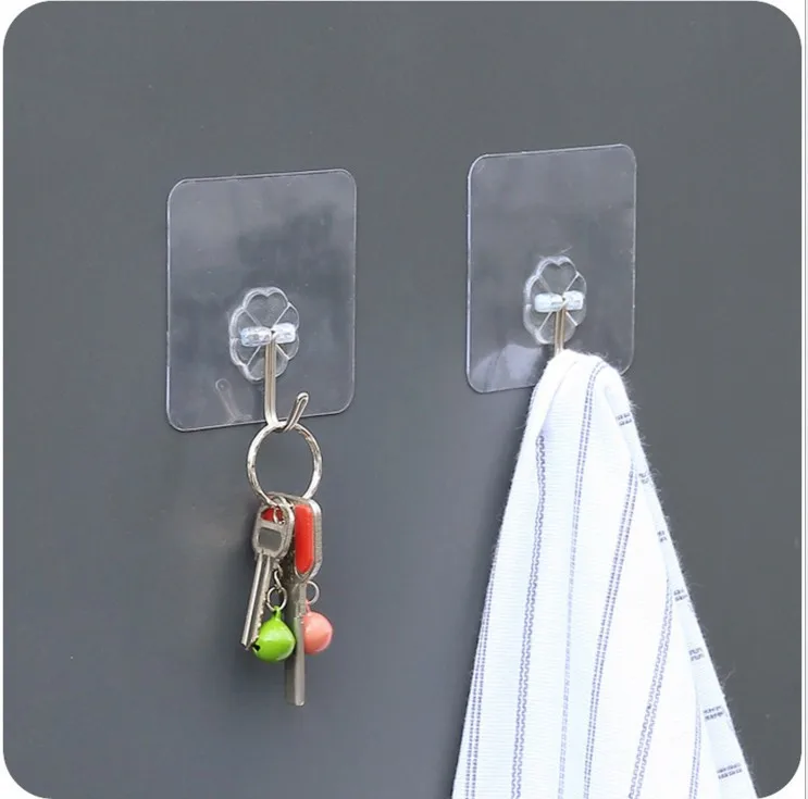 Нагрузка 8 кг прозрачный крючок Палка с капюшоном для ванной комнаты сильный клей