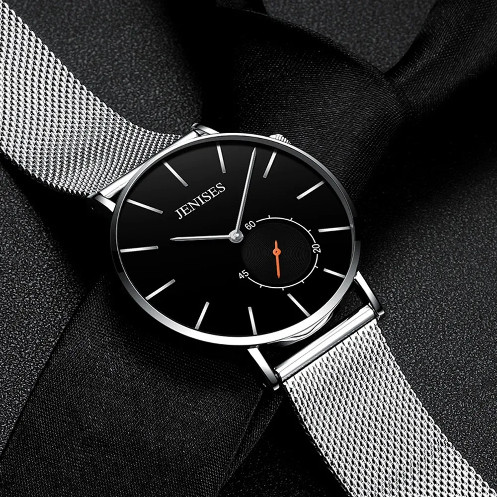 Relogio Masculino часы мужские Ультра тонкие новые модные кварцевые наручные 2020 JENISES