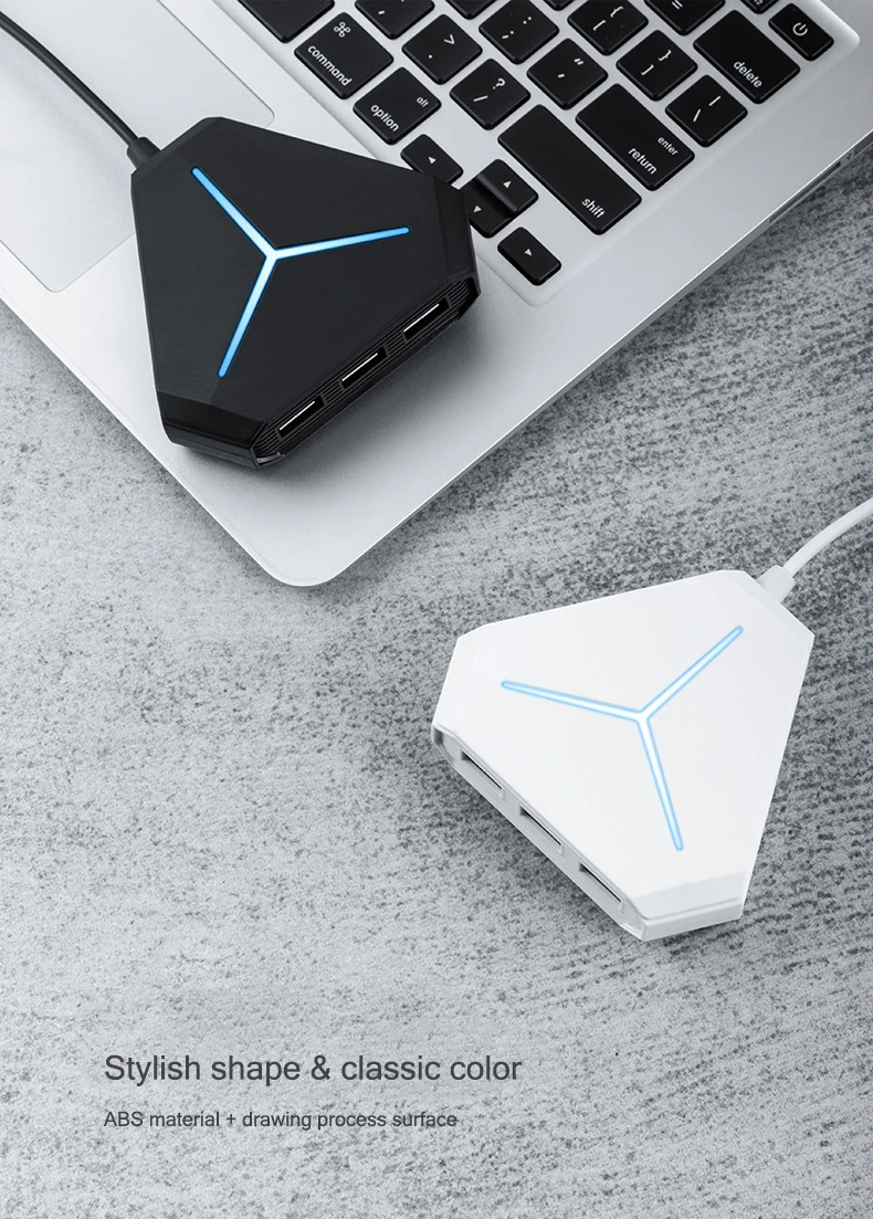 6 портов usb-хаб 1 м разветвитель кабеля с устройство для чтения карт SD TF Mic AUX классный светильник USB 2,0 концентратор для нескольких устройств настольного ноутбука