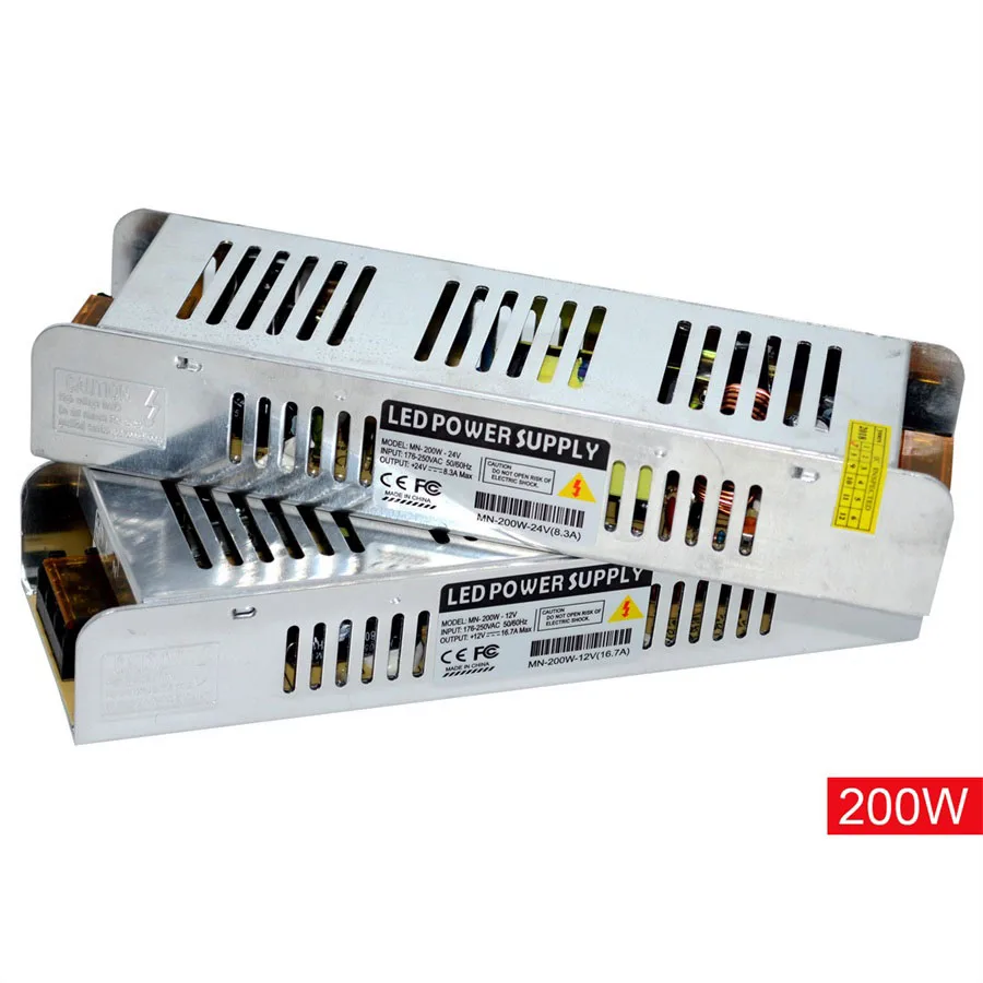 1pcs LED Power Supply DC12V 24V 60W 120W 180W 200W 240W 360W Lighting Transformers Driver Adapter for Strip Light | Освещение