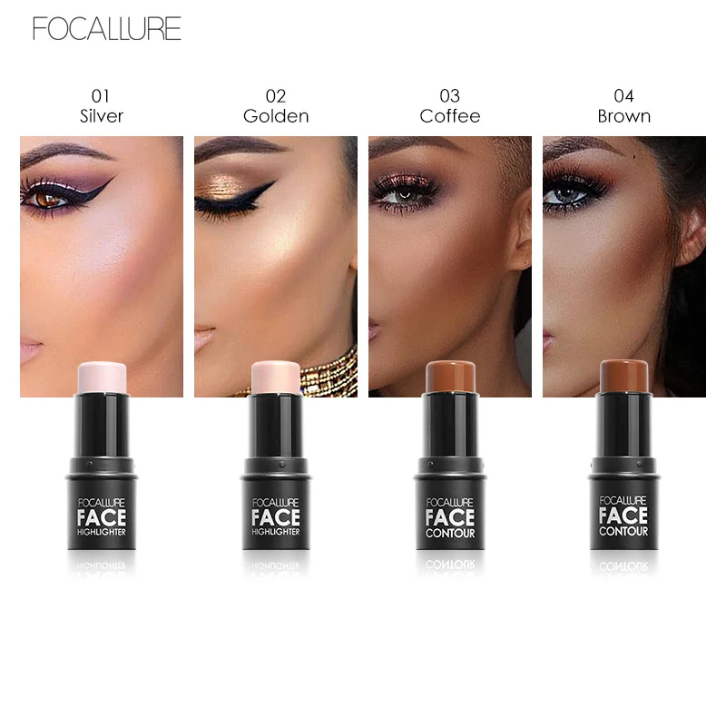 Focallure 4 цвета Maquillaje Profesional бронзатор и Хайлайтер для лица макияж Выделите