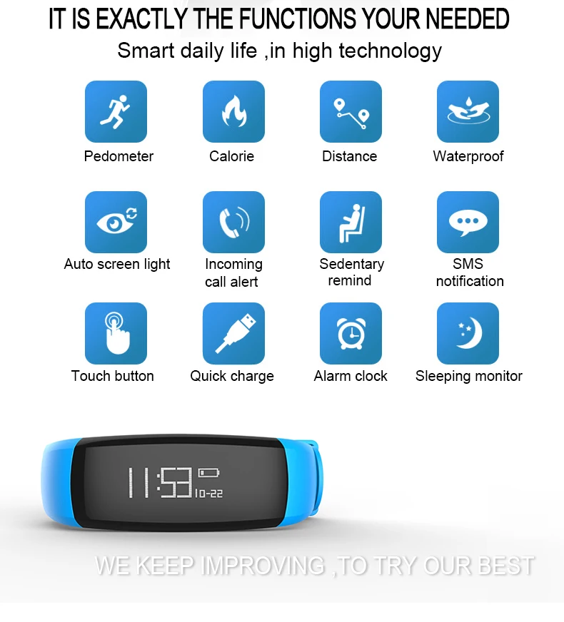 P6 Bluetooth умный Браслет фитнес трекер счетчик шагов монитор активности браслет