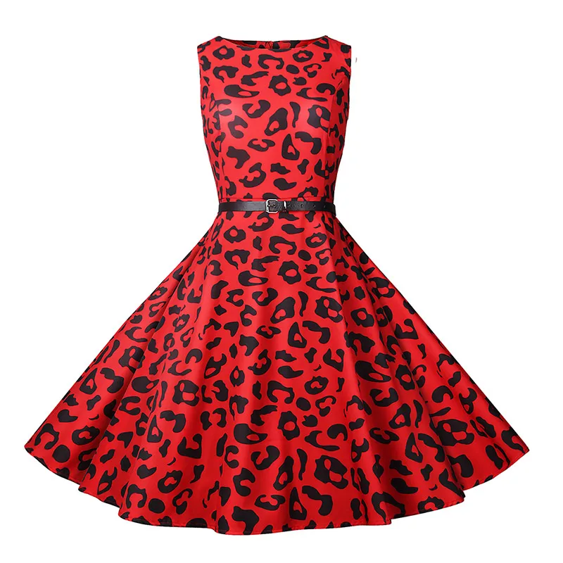 HeyGalSing/женское летнее платье с леопардовым принтом Hepburn 50s 60 s винтажное в стиле