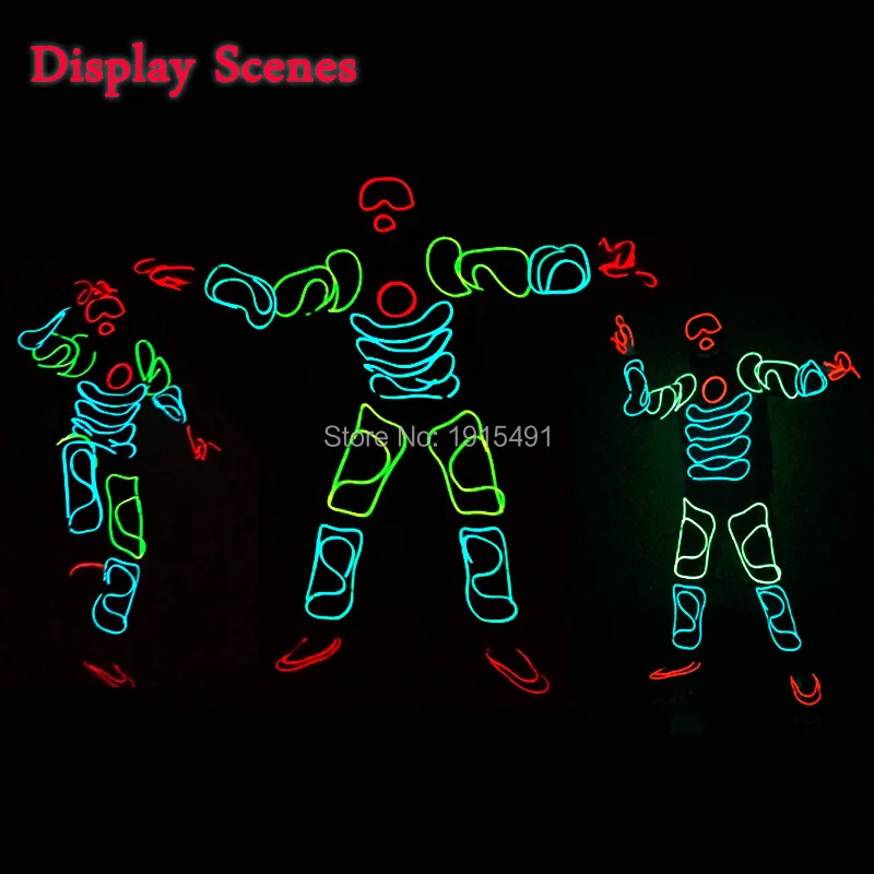 

EL Suit Funky Popular EL Wire Glowing Monkey King Clothing Neon Led Strip Cosplay Glamorous Costume for Christmas Celebration