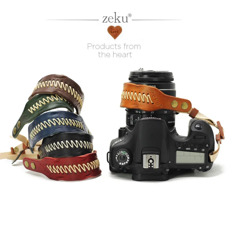 Кожаный ремешок ручной работы в стиле ретро для камеры Canon Nikon Sony Pentax Olympus Panasonic DSLR /