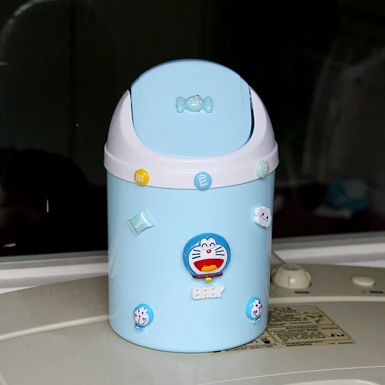 Рисунок «Hello Kitty» мини Чана для мусора корзина для мусора офисный Настольный маленький мусорный бак Роскошный чехол-книжка с крышкой обеденный, журнальный столик автомобиля мусорное ведро для переработки