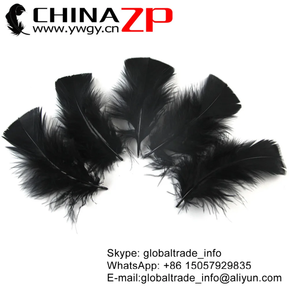 

CHINAZP Factory Wholesale 500pcs/lot Excellent Quality Dyed Black Turkey Fluff Flat T-Base Body Plumage Feathers