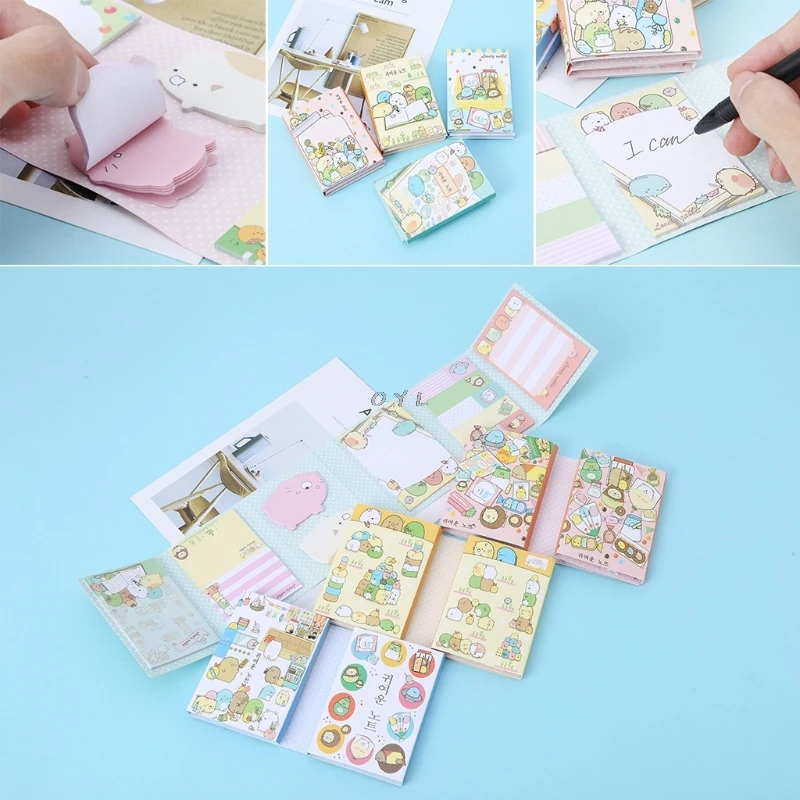

Cartoon Animals 6 Folding Memo Pads Sticky Notes Bookmark Stationery Notepad New