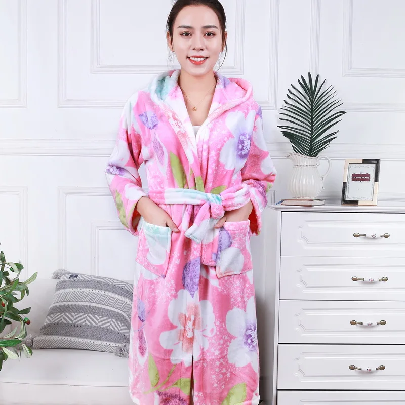 StyleO Халат из кораллового флиса, ночная рубашка, халаты, женские осенне-зимние пижамы, домашняя одежда для мужчин, с длинным рукавом, мягкая теплая Толстая Пижама H5625 - Цвет: StyleO