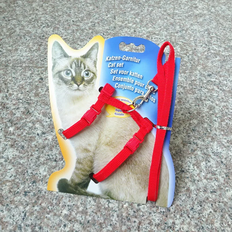 Поводки для питомца кота из полиэстера Регулируемая формула груди поводки жилет