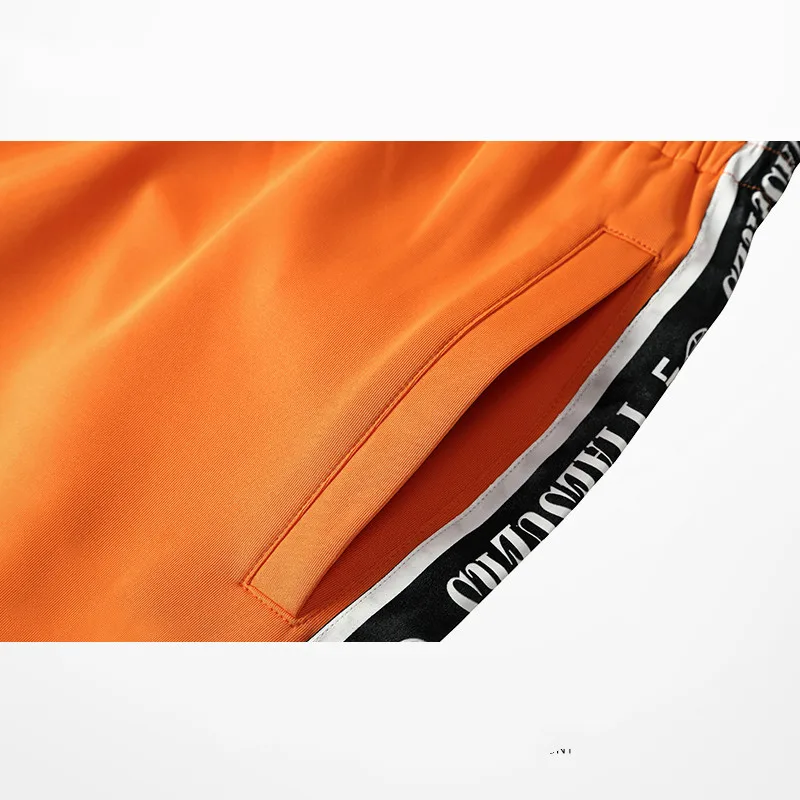 Новинка весна осень 2018 мужские спортивные брюки в стиле хип хоп оранжевые модные