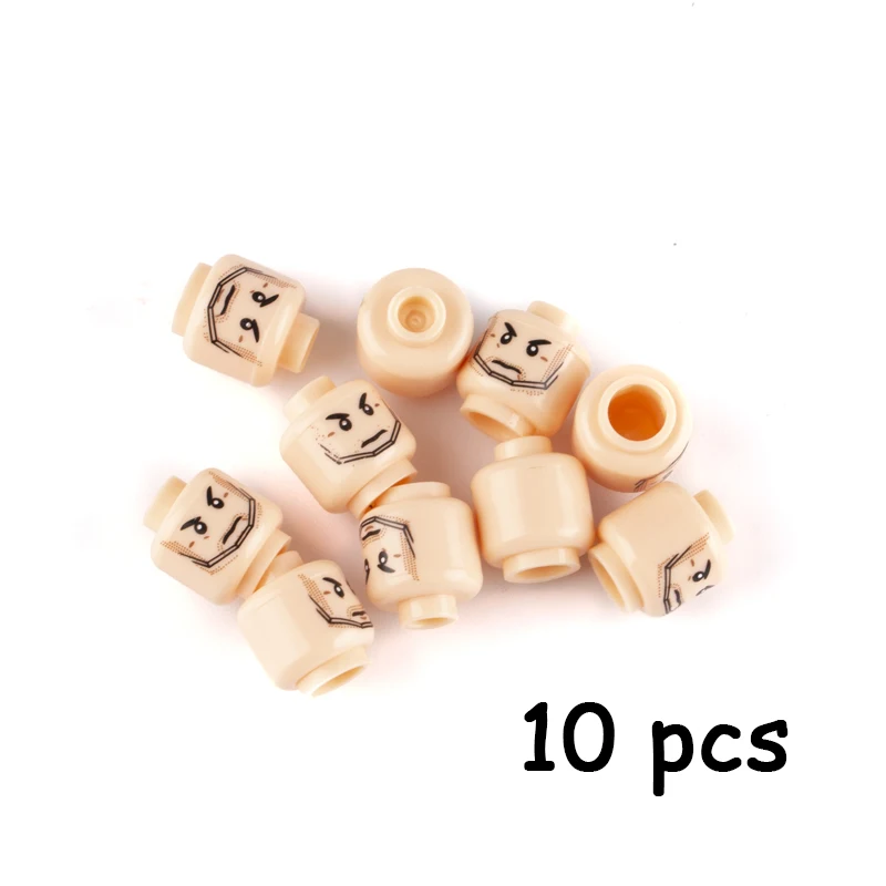 01Head-10pcs Рисунок головы город МОС аксессуары мини солдат лицо Джокер строительные блоки Модель Кирпичи Хэллоуин DIY игрушки для детей Подарки C080 - Цвет: 01Head-10pcs