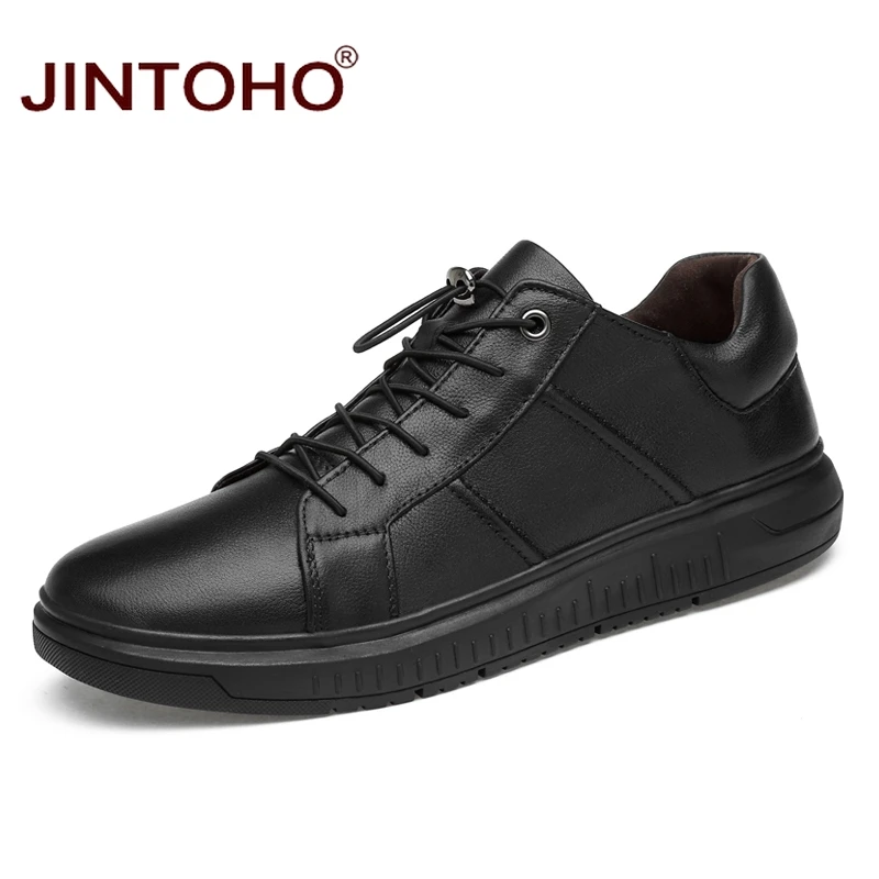 Туфли JINTOHO мужские из натуральной кожи брендовые модные повседневные ботинки