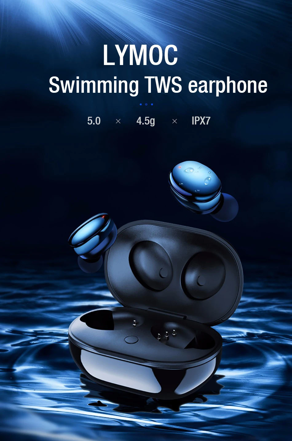 LYMOC IPX7 Waterproof TWS Bluetooth Earphones Wireless Headsets HiFi Stereo Earbuds Touch HD Mic Handsfree For iPhone Xiaomi