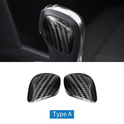Black Carbon Fiber Панель для рычага переключения передач наклейка для Фольксваген Поло Гольф 4 6 7 Jetta Passat B6 B5 B7 B8 CC Touareg тигуан Жук углеродное волокно - Название цвета: Black Carbon Fiber