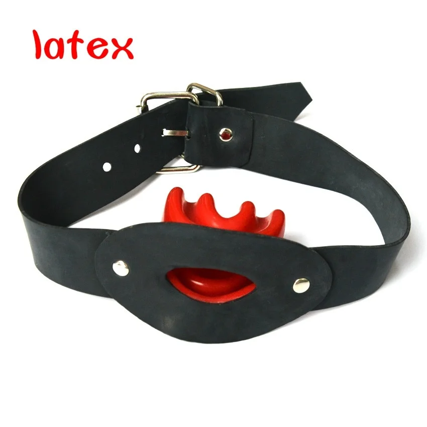 Latex Fetish Mask Bondage With Red Teeth SM Leather Belt Exotic Accessories bondage set gear sex toy for couple | Красота и здоровье
