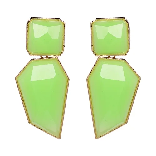 green JUJIA, модное ювелирное изделие для женщин, хорошее качество, Za, кристальная полимерная серьга, винтажные массивные Висячие серьги для женщин, ювелирное изделие - Окраска металла: green