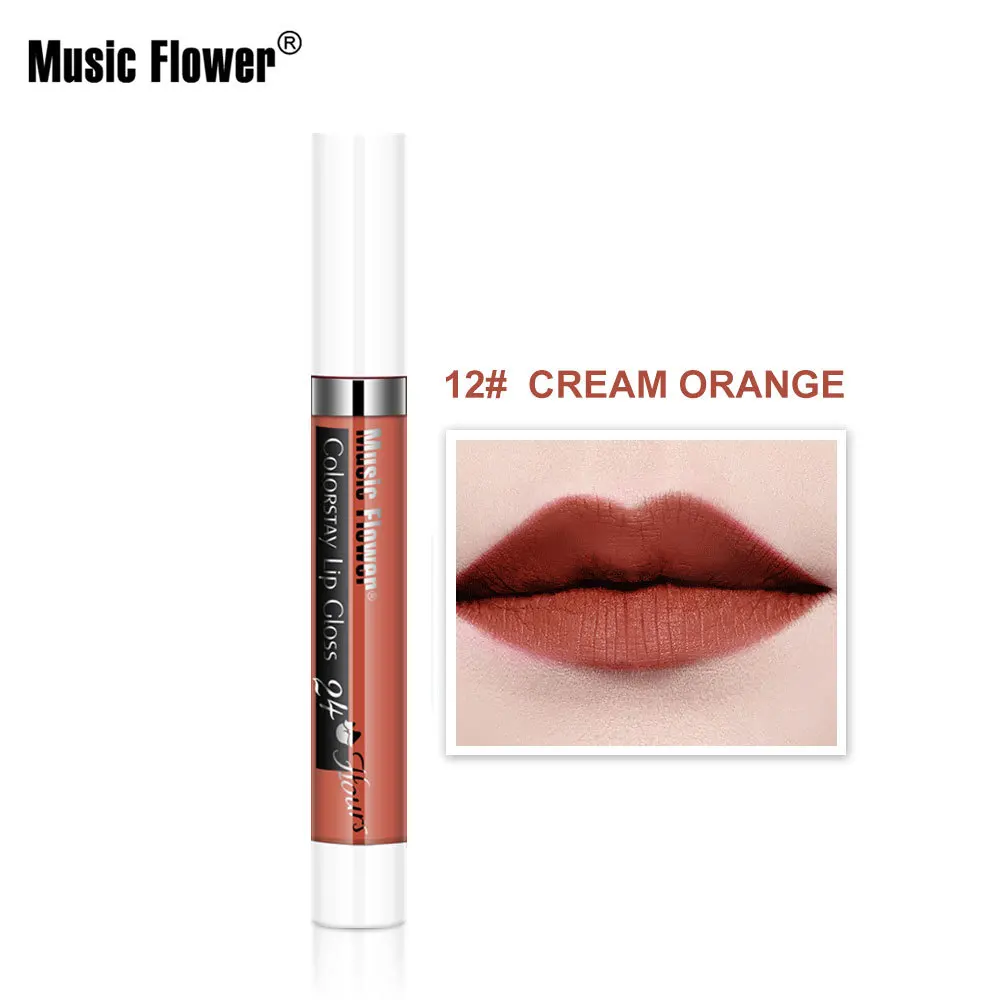 12 цветов жидкая губная помада Music Flower макияж матовый блеск для губ стойкий блеск для губ водонепроницаемый оттенок увлажняющая косметика