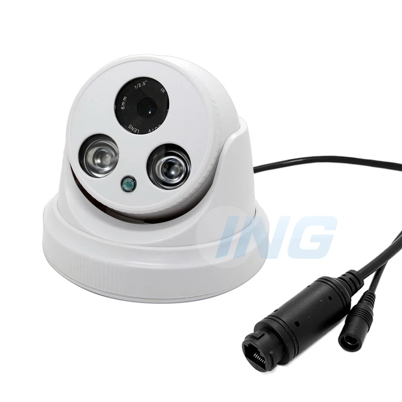 POE HD 1080P домашняя IP камера 2 Массив Большой светодиод 2.0MP купольная безопасности