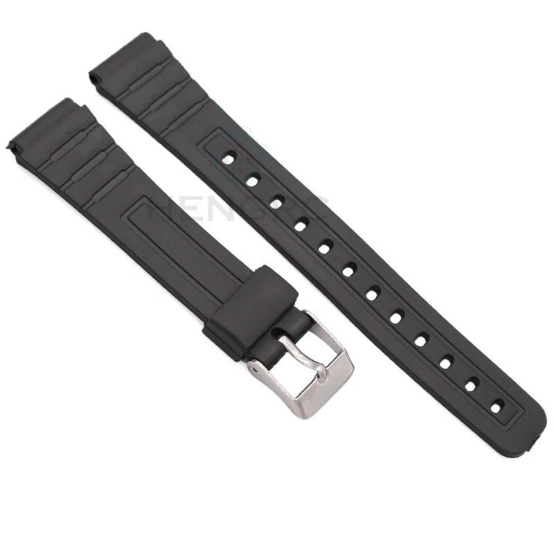 16mm 18mm 20mm Silicone Watch Strap Band Women Men Black Sport Diving Rubber Watchbands Buckle For Casio Watch Accessories