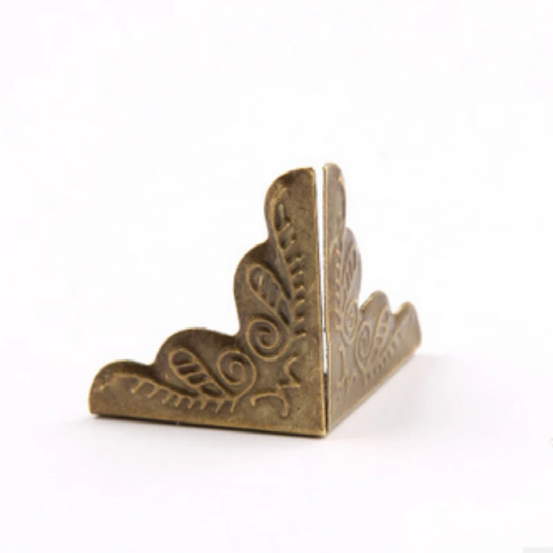 10Pcs 25 x 25mm Antique Jewelry Box Corner Foot Wooden Case Protector Bronze Tone Flower Pattern Carved Metal Crafts | Обустройство
