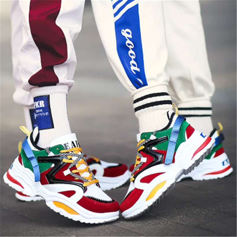 Spring and autumn fashion color matching casual shoes 2019 new couple heightening flat | Обувь