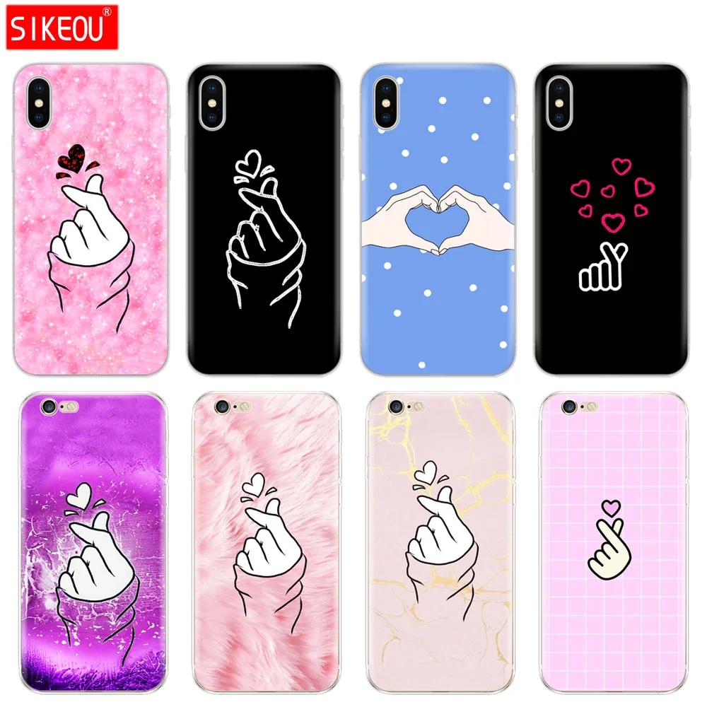 Силиконовый чехол для телефона Iphone 6X8 7 6s 5 5s SE Plus 10 XR XS Max черно белый с рисунком в