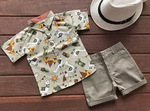 Новинка 2019, детская одежда, комплект для мальчиков, Детская летняя футболка с коротким рукавом и лацканами + короткие штаны, комплект из двух предметов для малышей