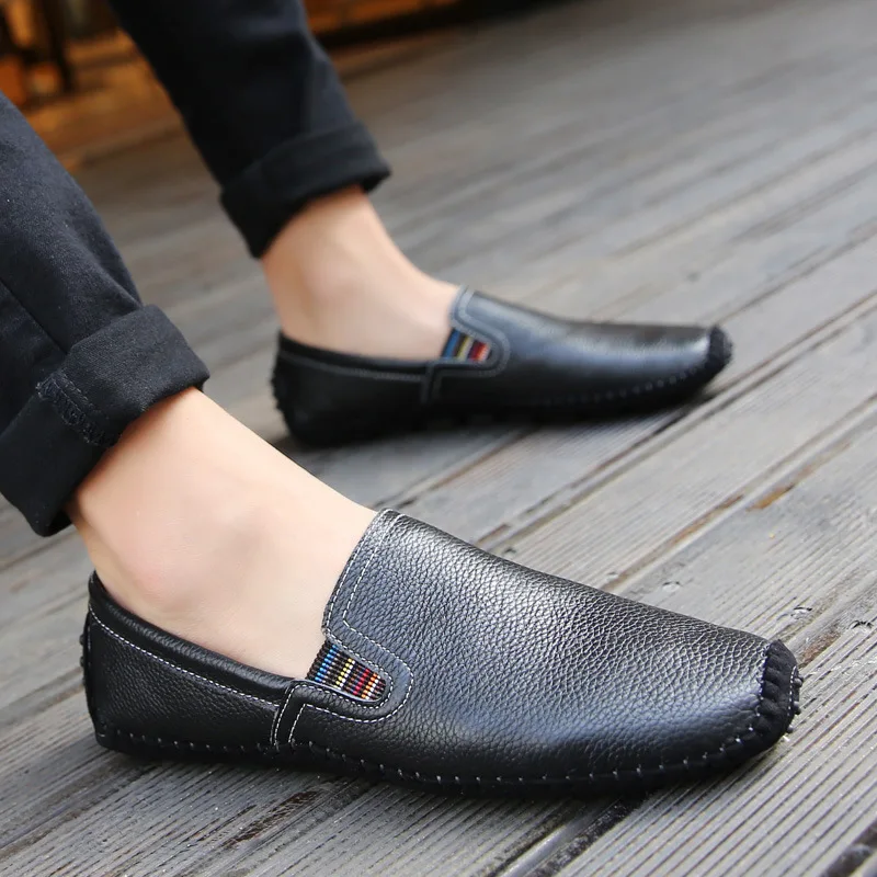 Мужская обувь для вождения 2019 мужская кожаная повседневная модные мягкие