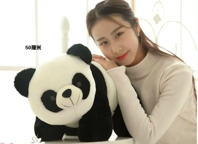 Новая милая плюшевая игрушка панда среднего размера черно-белая кукла подарок