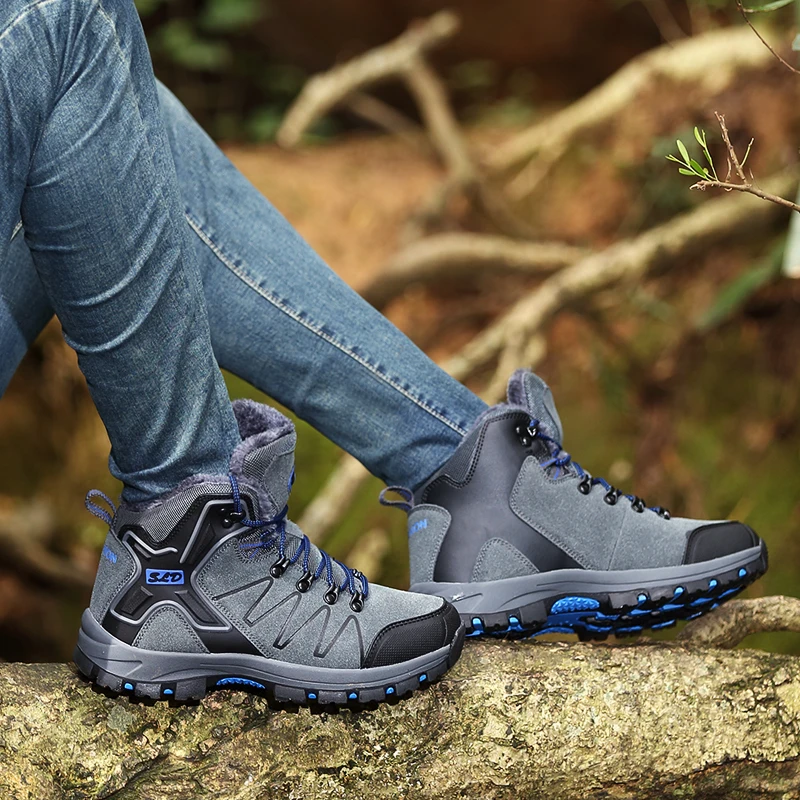 YITU Men's Winter Hiking Shoes Outdoor Sports Sneakers Breathable Warming Climbing Big Size Trekking Hunting Boots | Спорт и