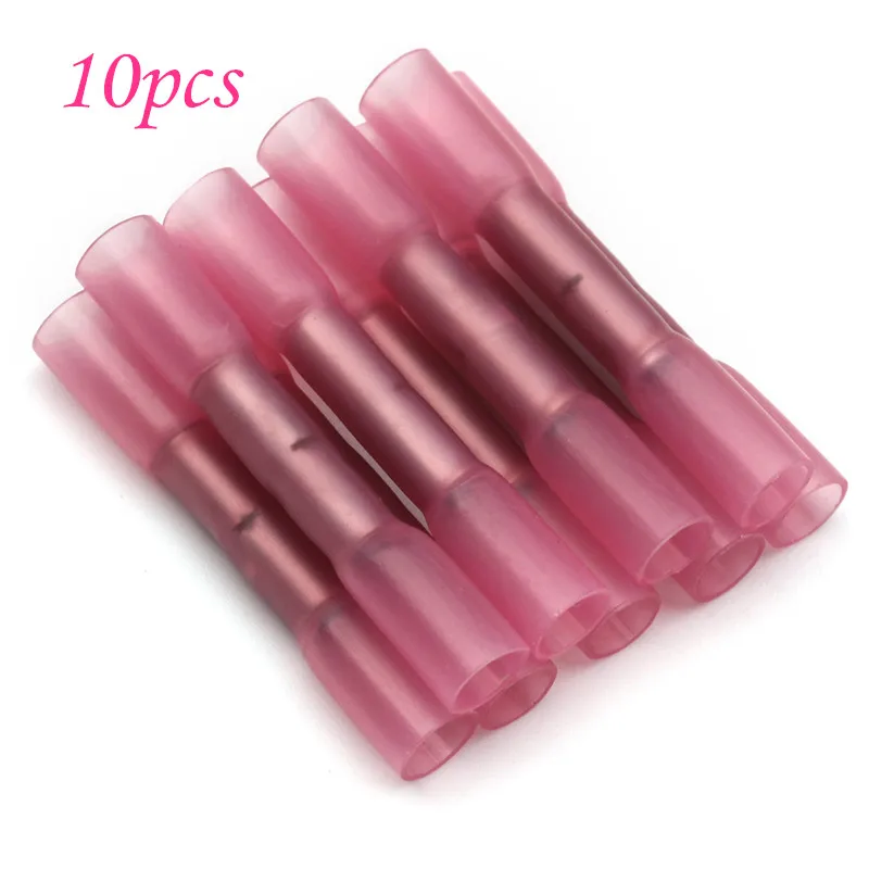 Red 10pcs 10/20 шт. Водонепроницаемый термоусадочной терминалы запечатать стыковой Электрические соединения разъемы проводов кабеля обжимных клемм соединитель AWG 22-10 - Цвет: Red 10pcs