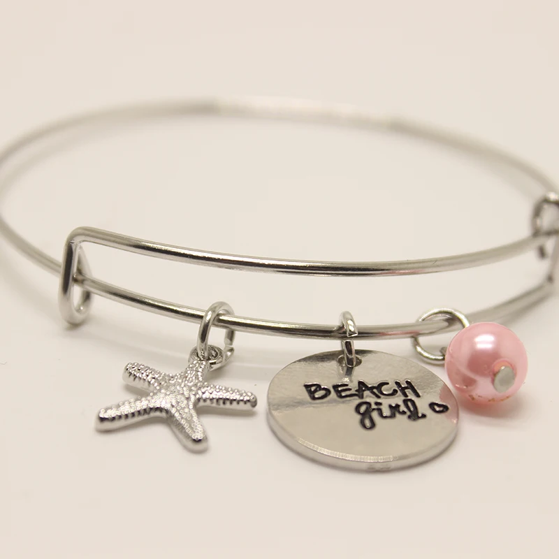 Браслет "Пляжная девушка" с жемчугом и подвеской в виде морской звезды, расширяемый, ювелирные украшения для женщин и девушек в подарок, модный стиль.