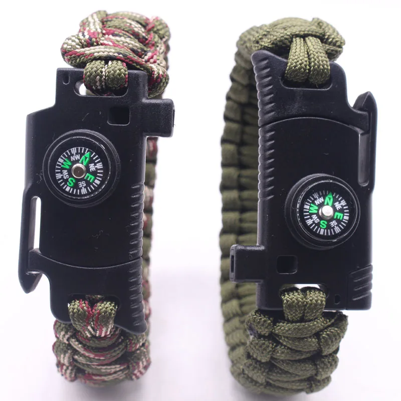 Tactical Survival Paracord Bracelet With Cut Tools Kit Multi-function Camping Field Escape Tactics Wrist Strap |