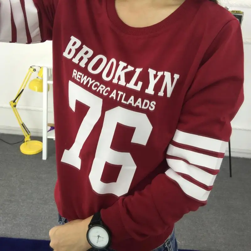 2017 Harajuku Стиль Толстовки Толстовка truien Для женщин Crewneck Brooklyn 76 с капюшоном костюм