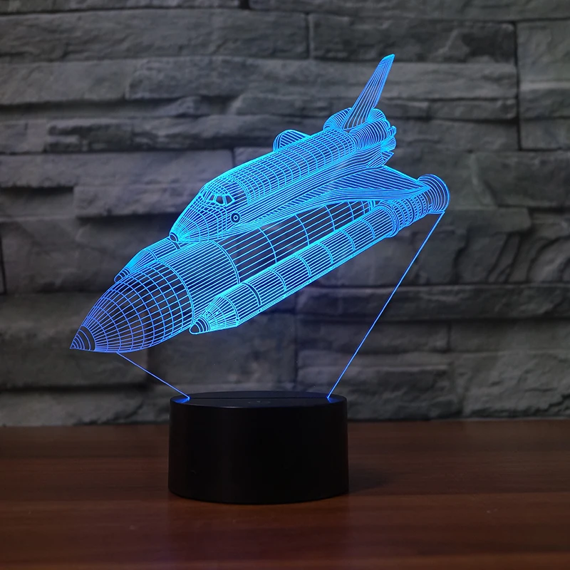Космический Шаттл сенсорная настольная лампа 7 цветов изменяемая 3d новинка