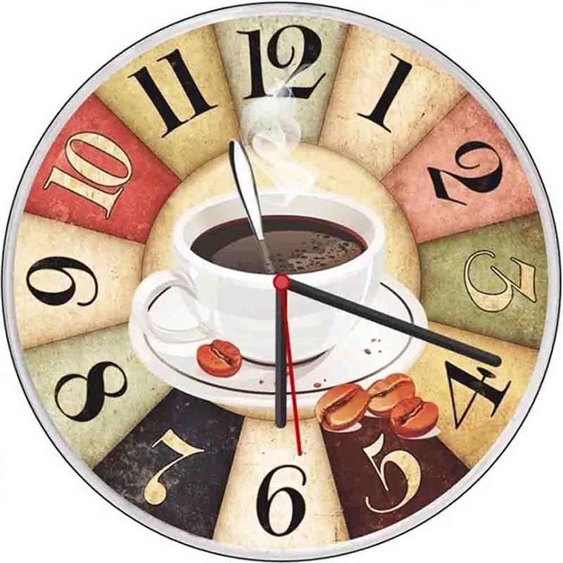 5D Diy Diamond Painting Full Round Drill New Arrival Coffee Clock Handmad Mosaic Embroidery decorations Home Decor | Дом и сад