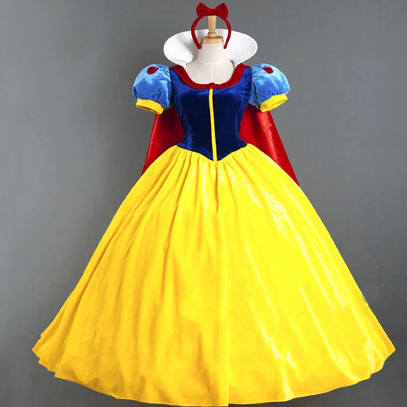 

Princess snow white cosplay costume headband cloak fancy dress snow white costume women Carnival Halloween Costumes petticoat