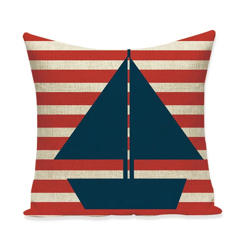 Nautical Series Pillow Cover Decorative Square Cases for Sofa Chair Cushion Accessories Cotton Linen Home Textile | Дом и сад