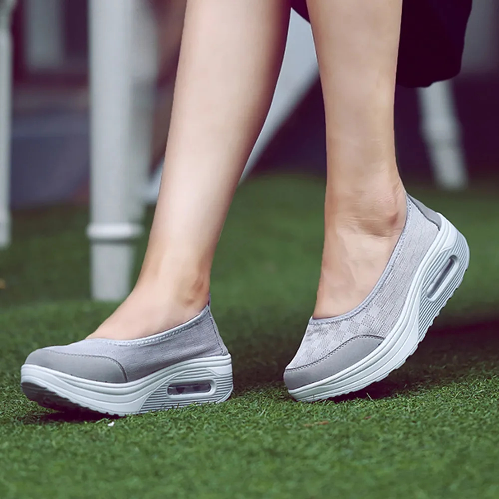 Женские спортивные кроссовки KLV дышащая обувь на платформе Mesh Shake Shoes #3|Обувь для