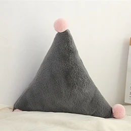 Grey triangle Искусственный кроличий мех корона Сердце Луна Звезда Треугольник Форма плюшевая подушка полностью набитый искусственный кроличий мех подушка для женщин девочек - Цвет: Grey triangle