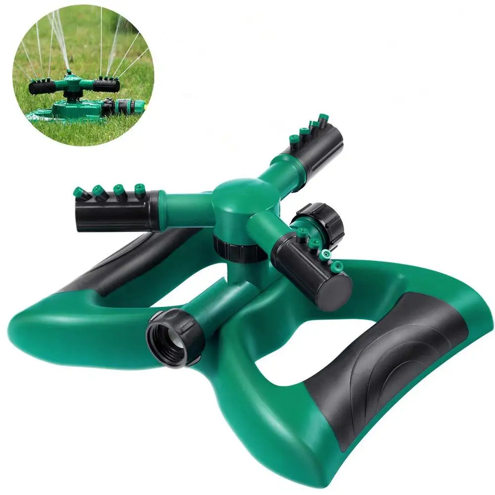 Garden Lawn Sprinklers 360 Degree Automatic Watering Sprinkler with 3 Arm Rotating Hose Pipe for Agricultural | Дом и сад