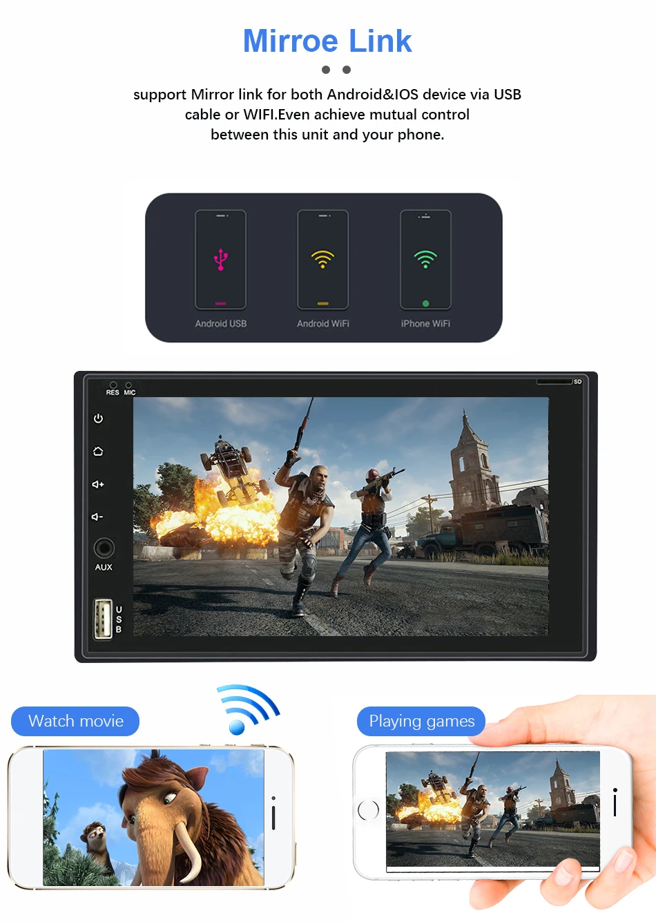 Eunavi в тире 2 Din 1024*600 HD Android 9,0 Автомобильный Кран ПК планшет 2din универсальный gps Мультимедиа Радио стерео аудио плеер 170*96